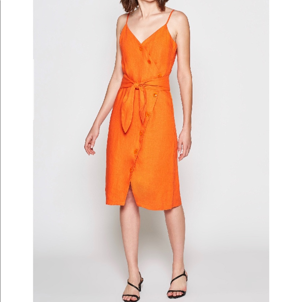 Joie Carnell Linen Sheath Dress In Warm Terracotta